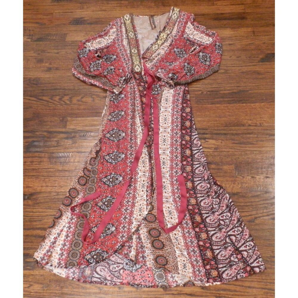 Aratta Silent Journey Open Shawl Wrap Multicolor Boho Flowy Women's Size Large
